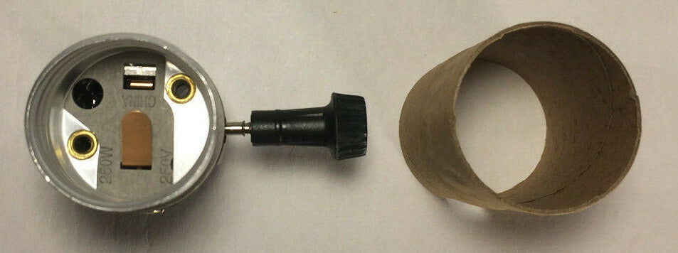 New 3-Terminal Turn Knob Lamp Socket Interior w/ 1/8F Hickey & Paper Insulator