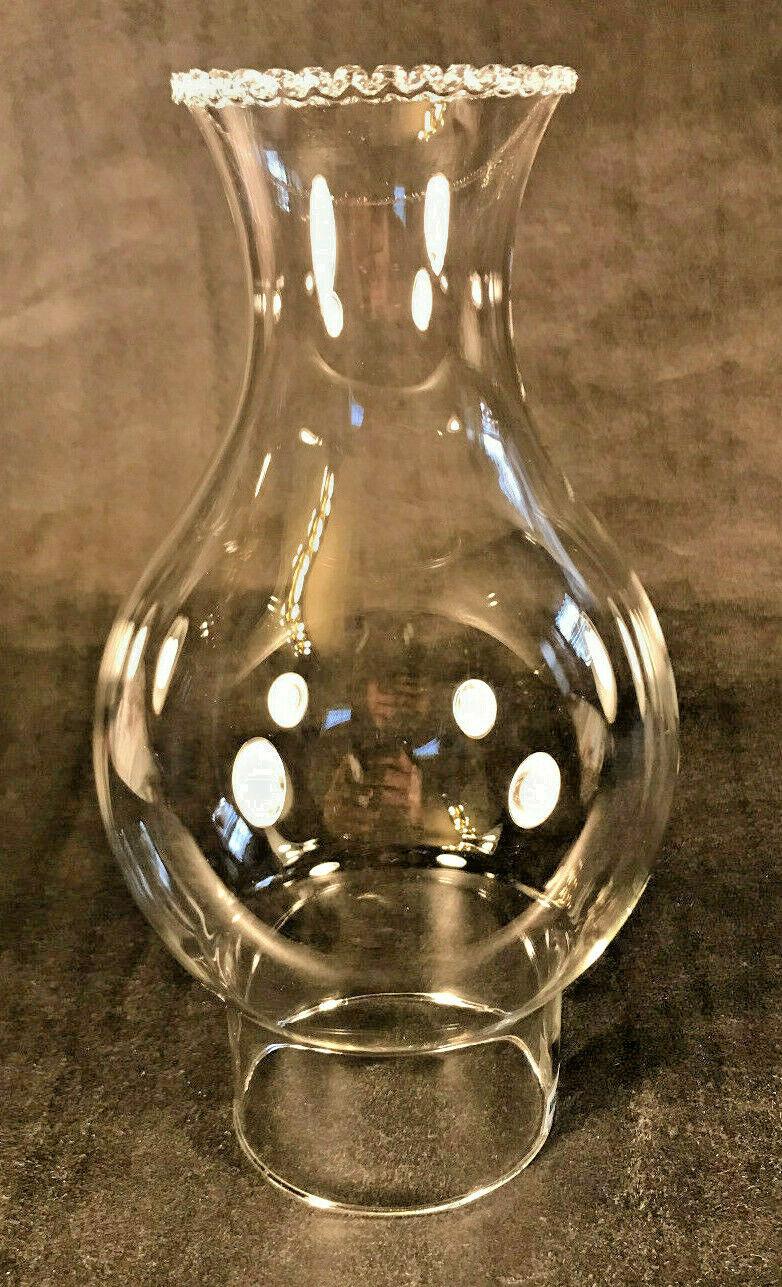 New 3" x 8 3/4" Clear Borosilicate Glass Lamp Chimney With Crimp Top #CH966 - Stone Door Lamps