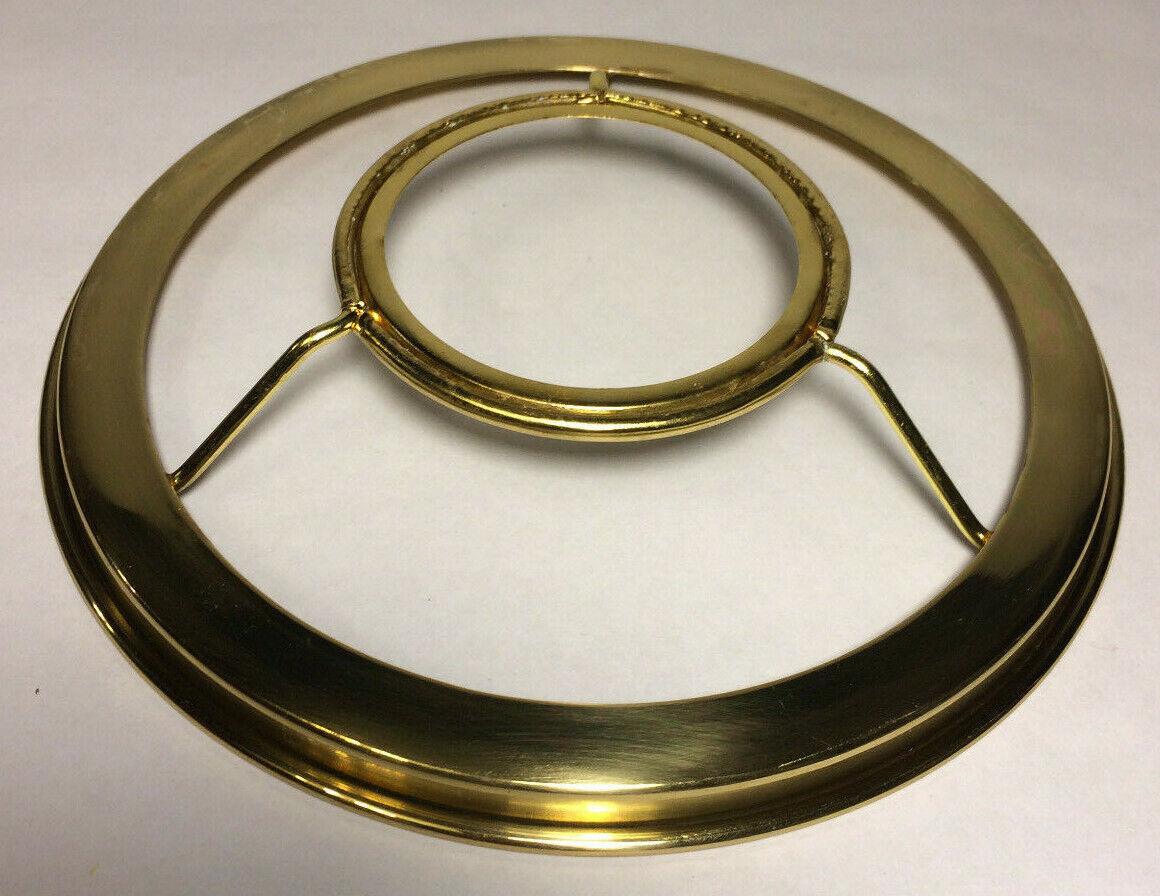 New 7" Fitter Solid Brass Shade Ring Holder For No. 2 Brass Plated Burners SR724 - Stone Door Lamps