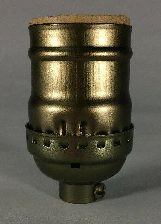 New Short Keyless Lamp Socket, Medium Base, Antique Brass Plated Finish #CS348A - Stone Door Lamps
