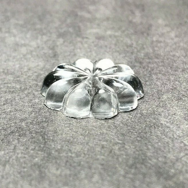 New 1" Clear Glass Pressed Rosette, Chandelier Prism Crystal Part, 2 Holes #753