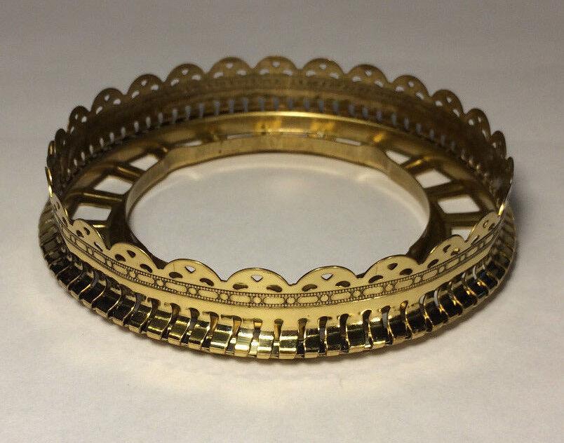 NEW 4" Fitter Brass Fenced Ball Gas Lamp Shade Holder C.D. & Rayo Burner #SH791 - Stone Door Lamps