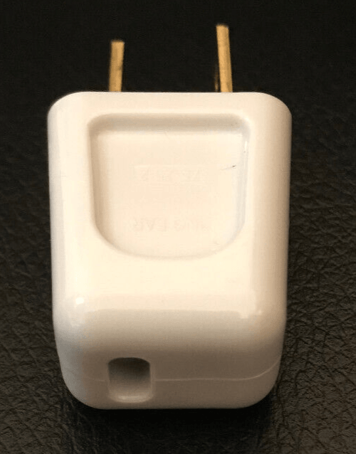 New White Quick Connect Lamp Plug For SPT - 1 Cord, Polarized Blades, U.L. #PL563 - Stone Door Lamps