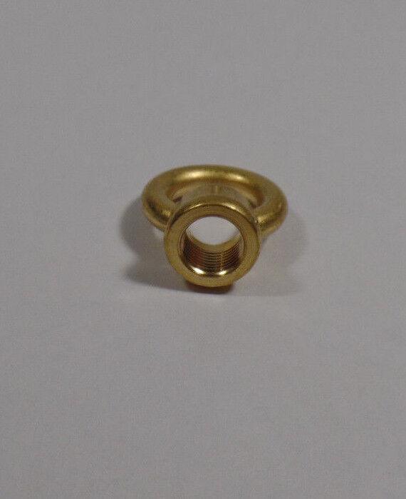 New 1" Unfinished Cast Brass Loop Lamp Part With Wire Way, 1/8F Tap #BL954U - Stone Door Lamps