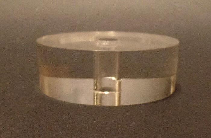 New 3" Diameter Clear Round Acrylic Lamp Break Base w/ Center Hole, No Wire Way - Stone Door Lamps