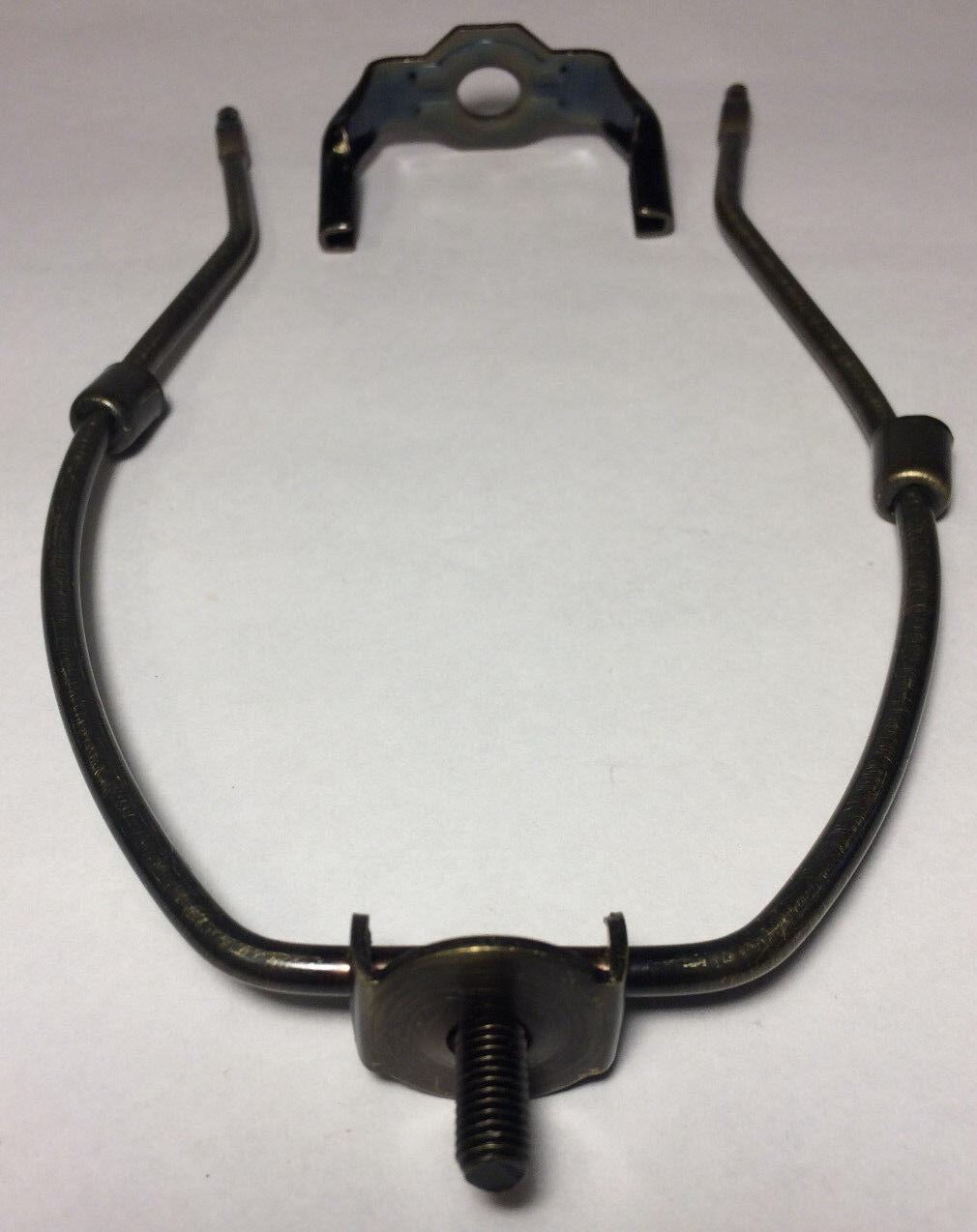 New 7" Brass Lamp HARP Shade Holder w/Base for Lamp Repair Antique Bronze Finish - Stone Door Lamps