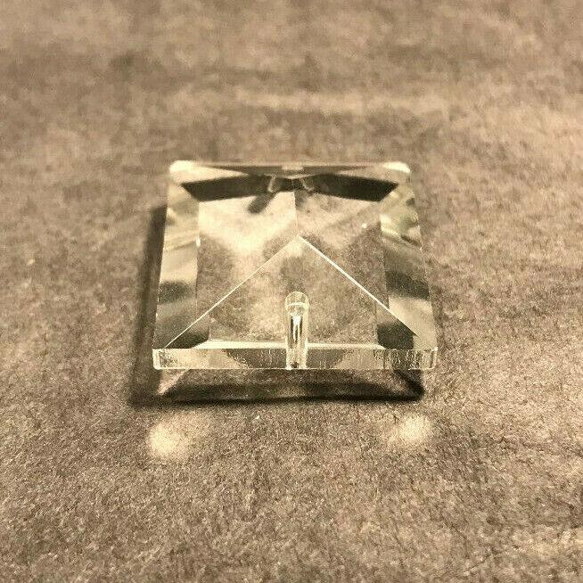 New 1" Clear Crystal Square Top Bead For Colonial Prisms w/ 2 Holes #PB045 - Stone Door Lamps