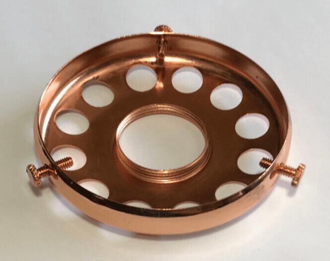 New 3 1/4" Fitter Screw On Uno Shade Holder, Polished Copper Finish #SH727C - Stone Door Lamps