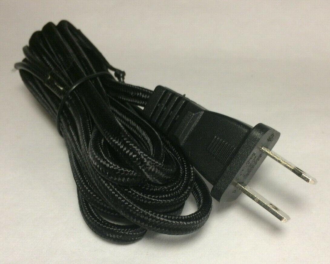 New 8 ft. Black Rayon Parallel Lamp Cord Set With Molded Plug, 18/2 SPT - 1 #CS874 - Stone Door Lamps
