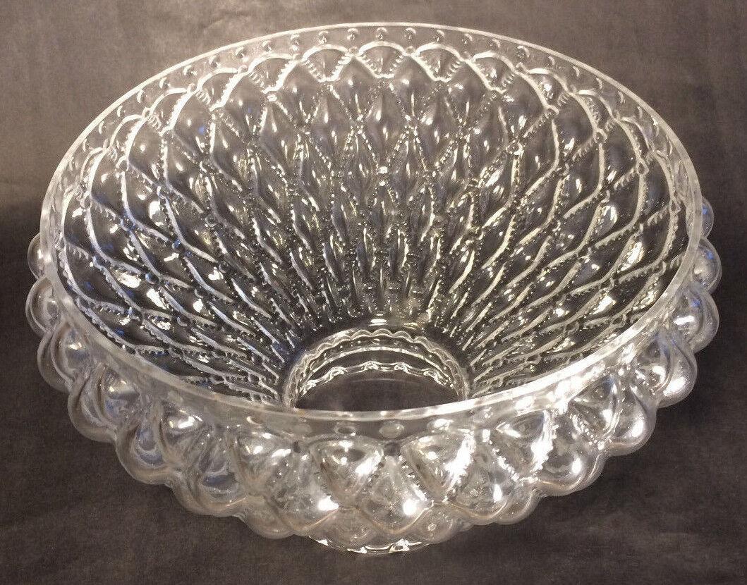 10" Clear Glass Diamond Quilted Quilt Oil Kerosene Lamp Shade fits Aladdin SH401 - Stone Door Lamps