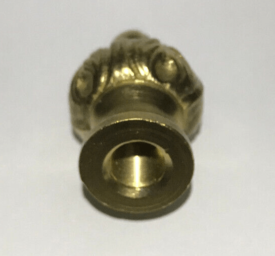 New 2" Antique Style Brass Acanthus Lamp Finial, 1/8F Tap, Polished & Lacquered - Stone Door Lamps