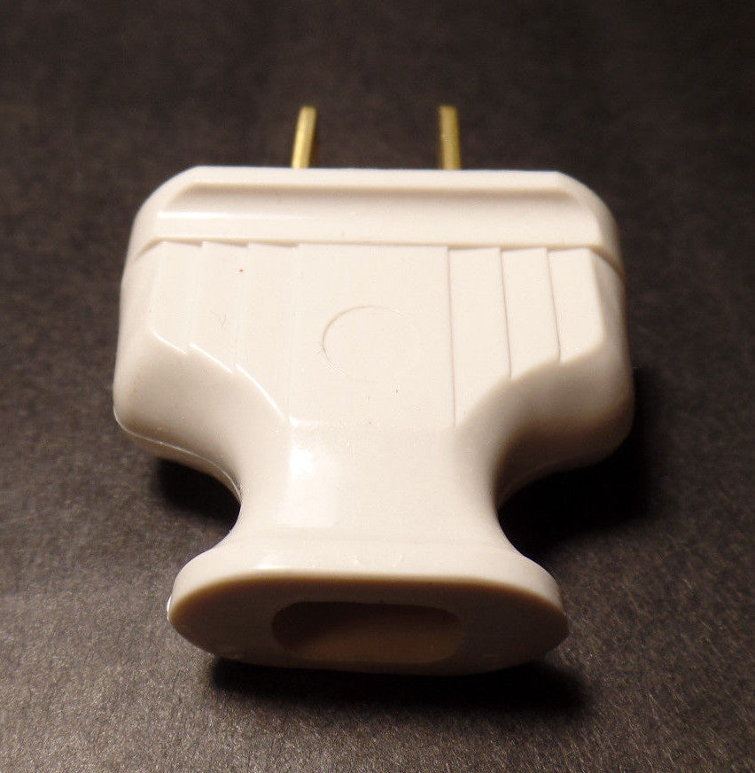 New White Heavy Bakelite Plug, Early Electric Style, Lamp Part,U.L.Listed #BP535