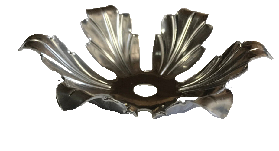 NEW 4" Stamped Unfinished Steel Bobesche, Slips 1/8IP (3/8"), 7/8" Height #SB563