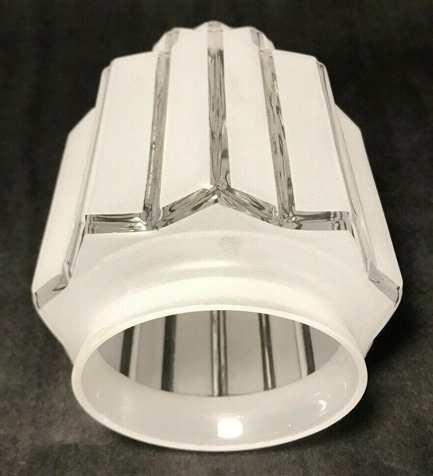 New Art Deco Skyscraper Glass Table Lamp Shade, 3 1/4" Fitter, 6 1/16" Ht SS967C - Stone Door Lamps