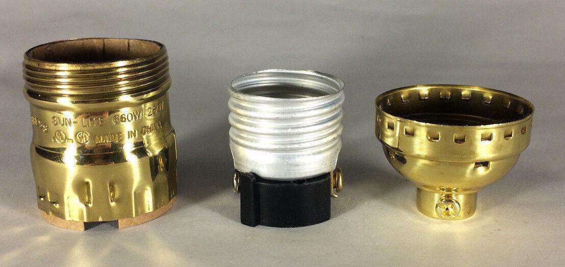 Solid Brass Short Keyless Early Electric Industrial Style Uno Lamp Socket #so290 - Stone Door Lamps