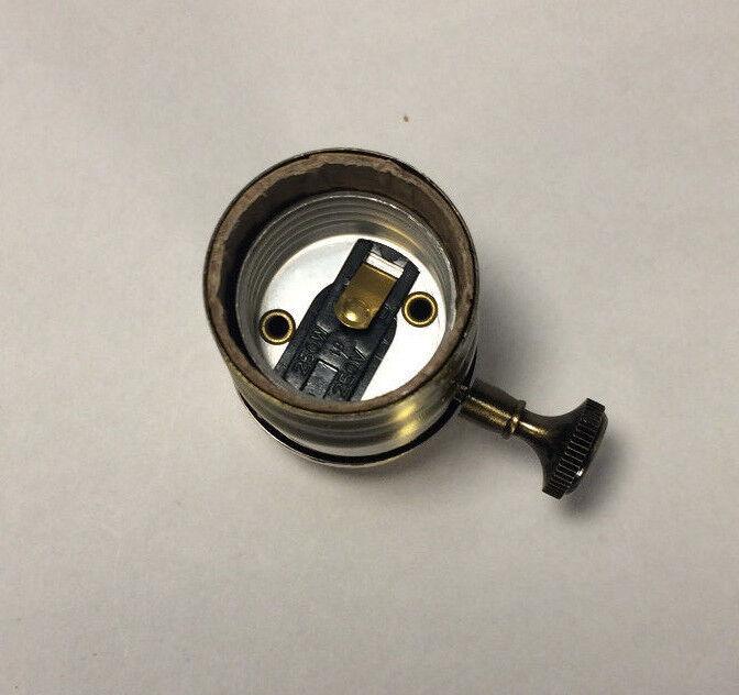 On/Off Function Antique Solid Brass Industrial Style Turn Knob Lamp Socket #274A - Stone Door Lamps