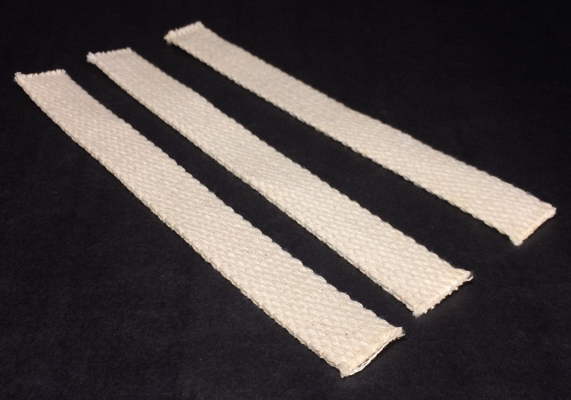 3-pack Oil Lamp Lantern Wick 7/8" x 8" Long Flat Cotton USA Made, Lamplight #919