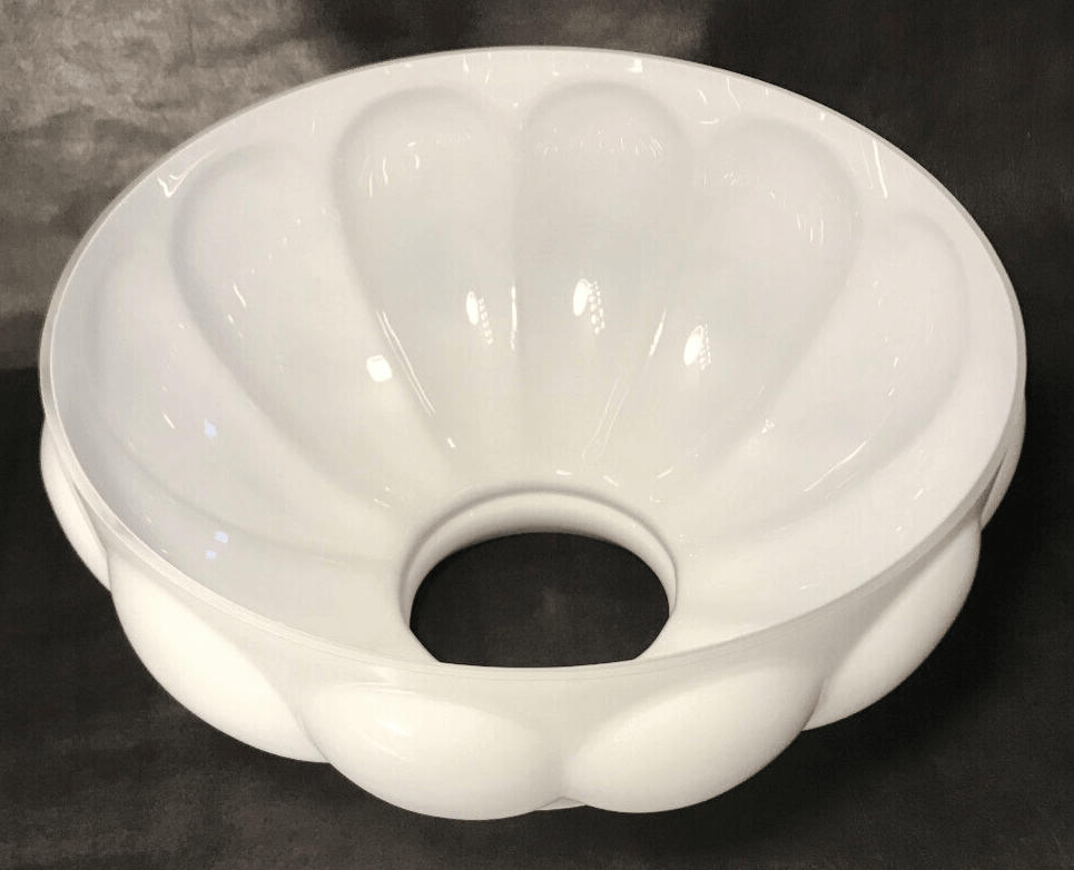 New 10" Clear Over Opal White Melon Cased Glass Student Lamp Shade, #SH050C - Stone Door Lamps