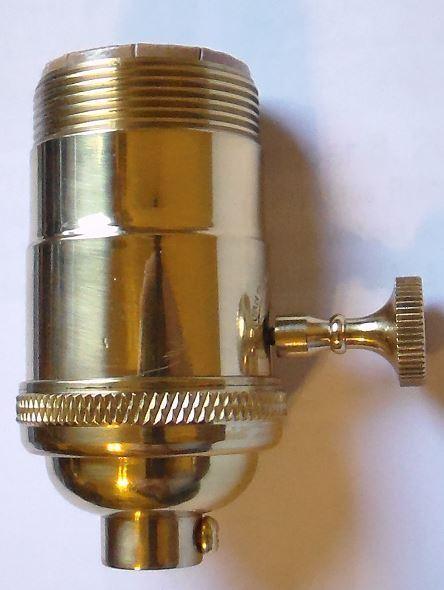Solid Turned Brass INDUSTRIAL Look 3 - Way Heavy Duty Lamp Light Socket #SO240 - Stone Door Lamps