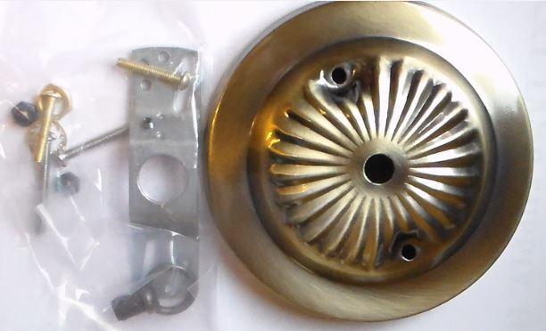 5 1/4" Antique Brass Finish Steel CHANDELIER CEILING CANOPY Kit w/ Screws #801A - Stone Door Lamps