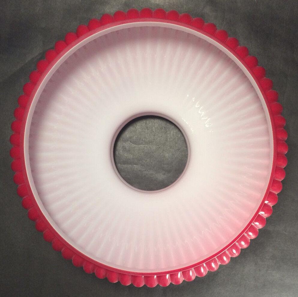 New 7" Cased Red Over Opal Ribbed Oil Student Table Glass Lamp Shade #7S648 - Stone Door Lamps