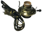New Antique Brass Plated #2 Electric Lamp Burner With 8 ft. Antique Brass Cord - Stone Door Lamps