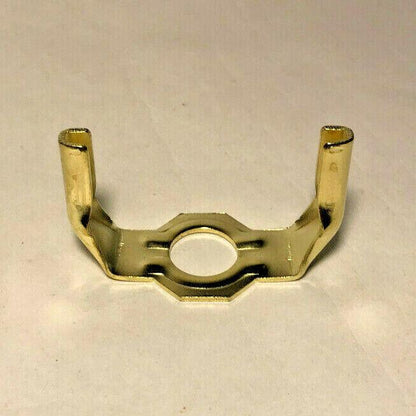 New Heavy Duty Brass Plated Lamp Harp Base, Slips 1/4 IP (1/2") #HB770 - Stone Door Lamps