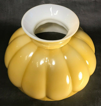 New Melon Student Lamp Shade, Opal Glass, Buff Nu-Gold Tint, 10" Fitter #SH530G