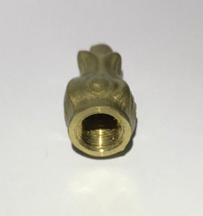 New 1 3/8" Height Unfinished Cast Brass Leaf Lamp Finial, 1/8F Tap(3/8") #BF931U
