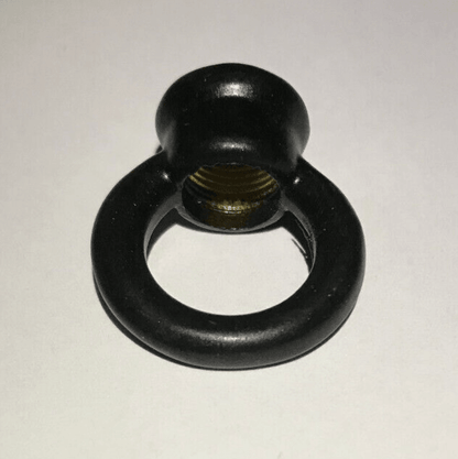 New 1" Cast Brass Loop With Wire Way, Satin Black Finish 1/8F Tap(3/8") #BL954BK - Stone Door Lamps