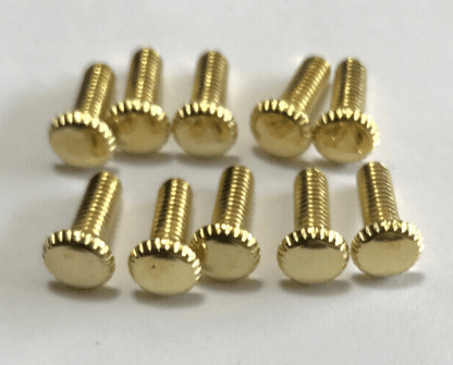 New Lot Of 10 Steel 1/2" Long Brass Plated Finish Thumbhead Screws 8/32 Thread - Stone Door Lamps