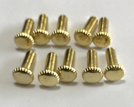 New Lot Of 10 Steel 1/2" Long Brass Plated Finish Thumbhead Screws 8/32 Thread - Stone Door Lamps