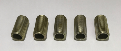 Lot Of 5, 3/4" Long , 1/4 IP Zinc Plated Steel Seamless Lamp Nipples, 1/2" O.D. - Stone Door Lamps