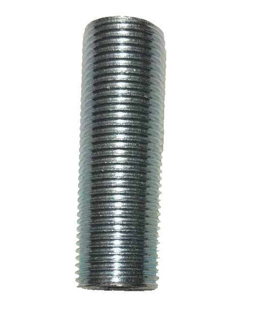 New Seamless 2", 3/8 IP Steel All Thread Zinc Plated Lamp Nipple 5/8" O.D. #341 - Stone Door Lamps