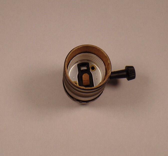 New 3 - Way Antique Brass Finish Medium Base Turn Knob Lamp Socket SO346A - Stone Door Lamps