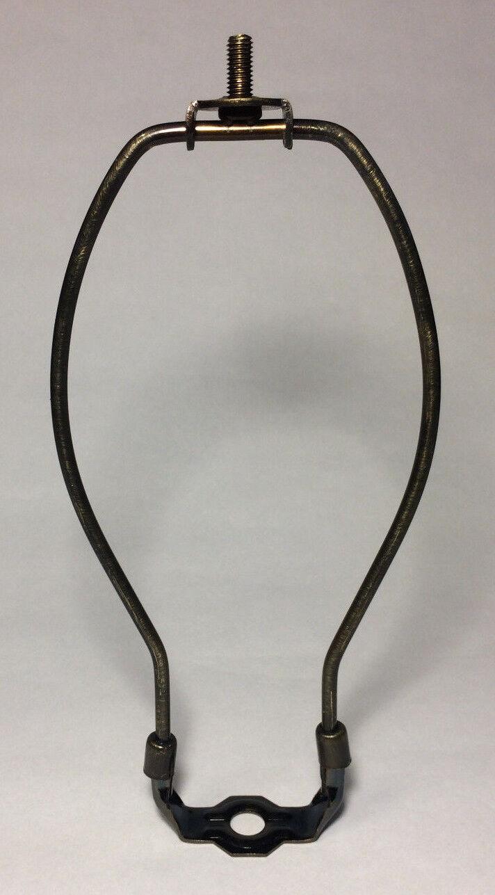 New 6" Brass Lamp HARP Shade Holder w/Base for Lamp Repair Antique Bronze Finish - Stone Door Lamps