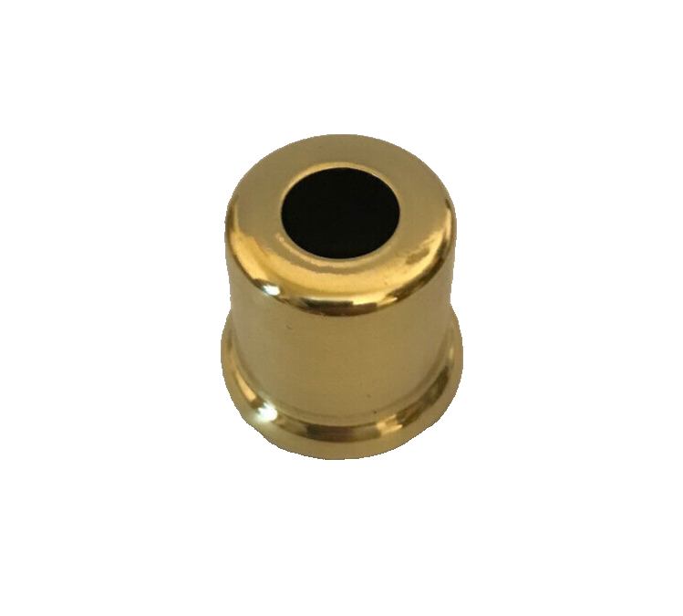New Solid Brass Lamp Spacer Neck, 1/8IP(3/8") Slip, 1" Ht. Polished & Lacq LS158