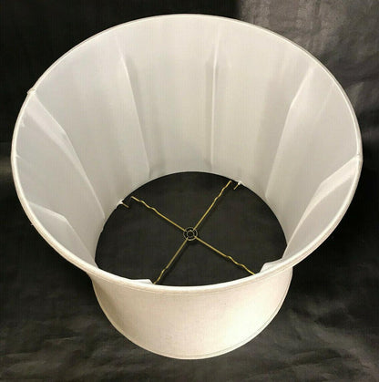New 11x12x12 Satin Fine Linen Deep Drum Softback Fabric Lamp Shade Natural Color - Stone Door Lamps