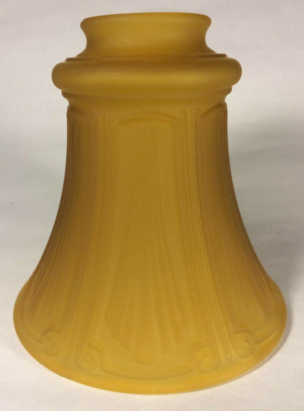 New Satin Amber Pan Light Fixture Shade, 2 1/4" Fitter, 5.5" Tall, USA, #PS601 - Stone Door Lamps