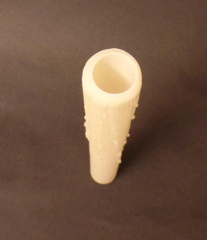 NEW 10" IVORY PolyBeesWax Chandelier Candelabra Candle Cover with DRIPS CC905I - Stone Door Lamps