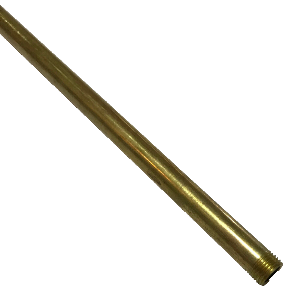 New 36" Lamp Pipe, Solid Unfinished Brass Threaded 3/16", 1/8 IP (3/8") #BP348BU