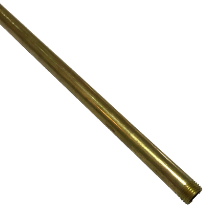 New 36" Lamp Pipe, Solid Unfinished Brass Threaded 3/16", 1/8 IP (3/8") #BP348BU