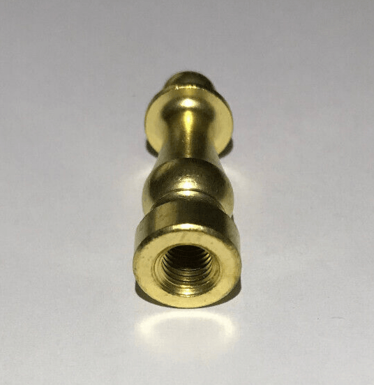 New 1 1/2" Column Style Unfinished Brass Lamp Finial, 1/4 - 27F Tap, #BF950 - Stone Door Lamps