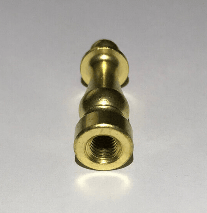 New 1 1/2" Column Style Unfinished Brass Lamp Finial, 1/4 - 27F Tap, #BF950 - Stone Door Lamps