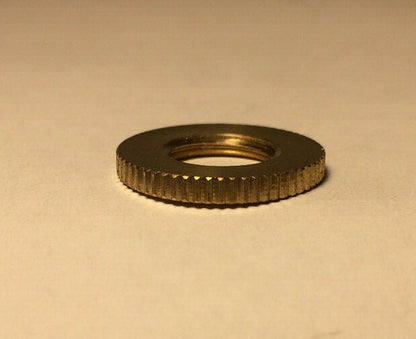 New Unfinished Brass Knurled Locknut, 1/4F (1/2" I.D.) Threads, 1" O.D. #LN715