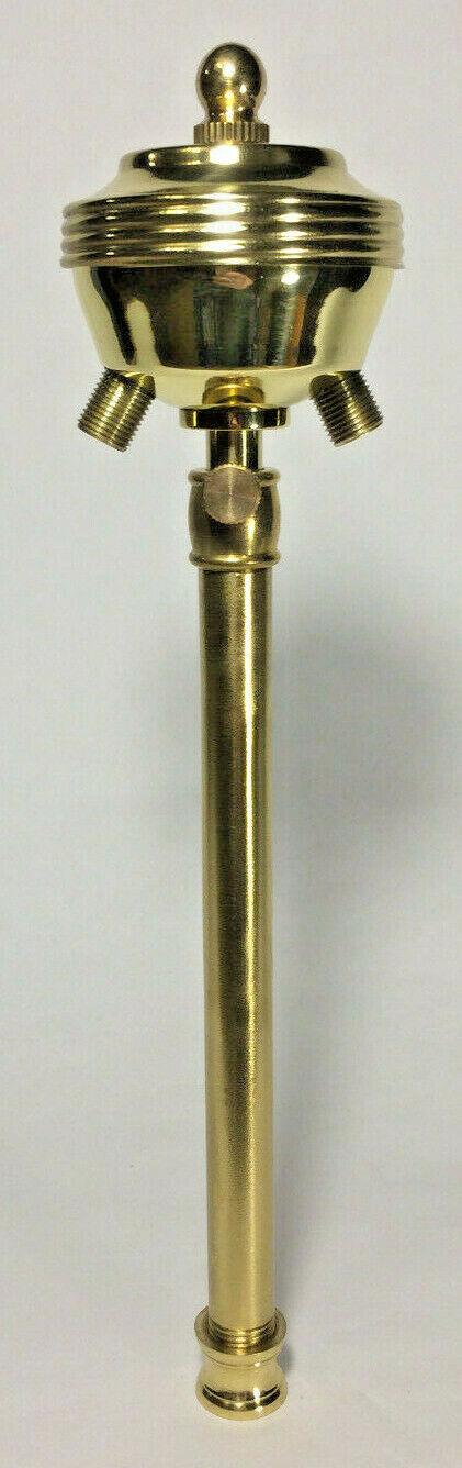 New 8.5" - 13" Adjustable Cluster, Solid Brass, Polished & Lacquered, #AC415 - Stone Door Lamps