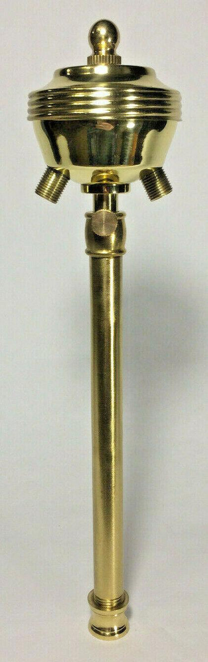 New 8.5" - 13" Adjustable Cluster, Solid Brass, Polished & Lacquered, #AC415 - Stone Door Lamps
