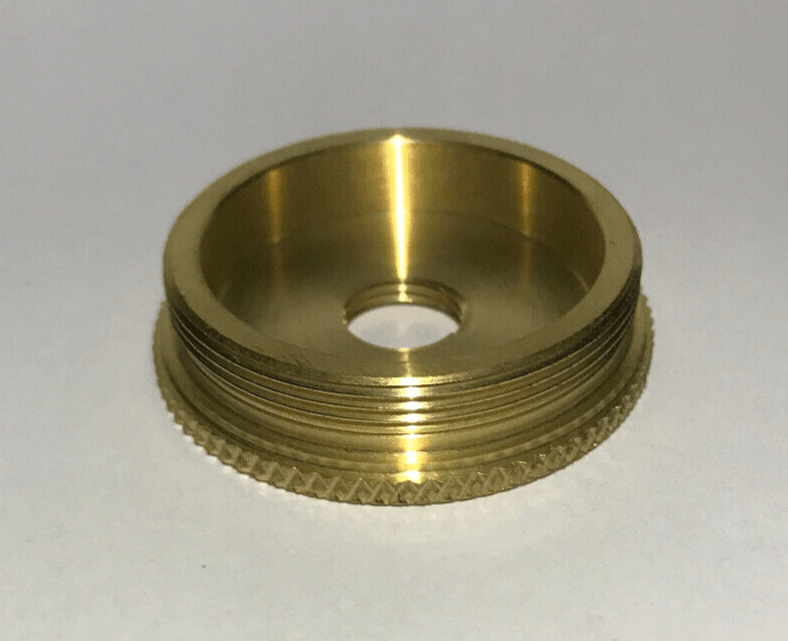 New Unfinished Turned Brass Cap For Lamp Cluster, 1/8IP Hole (3/8"), 1.494" Dia. - Stone Door Lamps