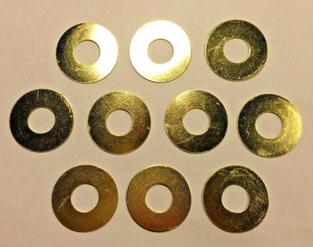 New Lot of 10, 1" Brass Plated Steel Washer Lamp Part, 1/8IP Slip (3/8") #SW730 - Stone Door Lamps