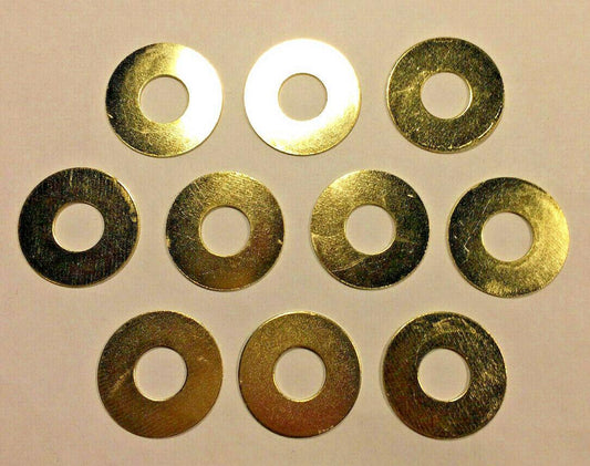 New Lot of 10, 1" Brass Plated Steel Washer Lamp Part, 1/8IP Slip (3/8") #SW730 - Stone Door Lamps